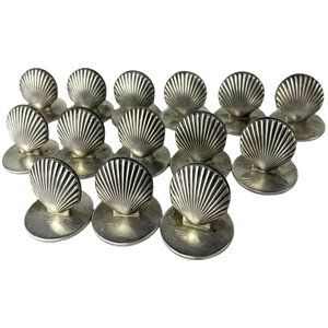 Tiffany Co Sterling Silver Shell Place Card Holders Clam Shells Set Of 14